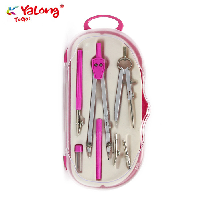 Yalong Cross-border Student Wholesale Hardcover School Supplies, Ordinary Classic Student Compass Set with Box