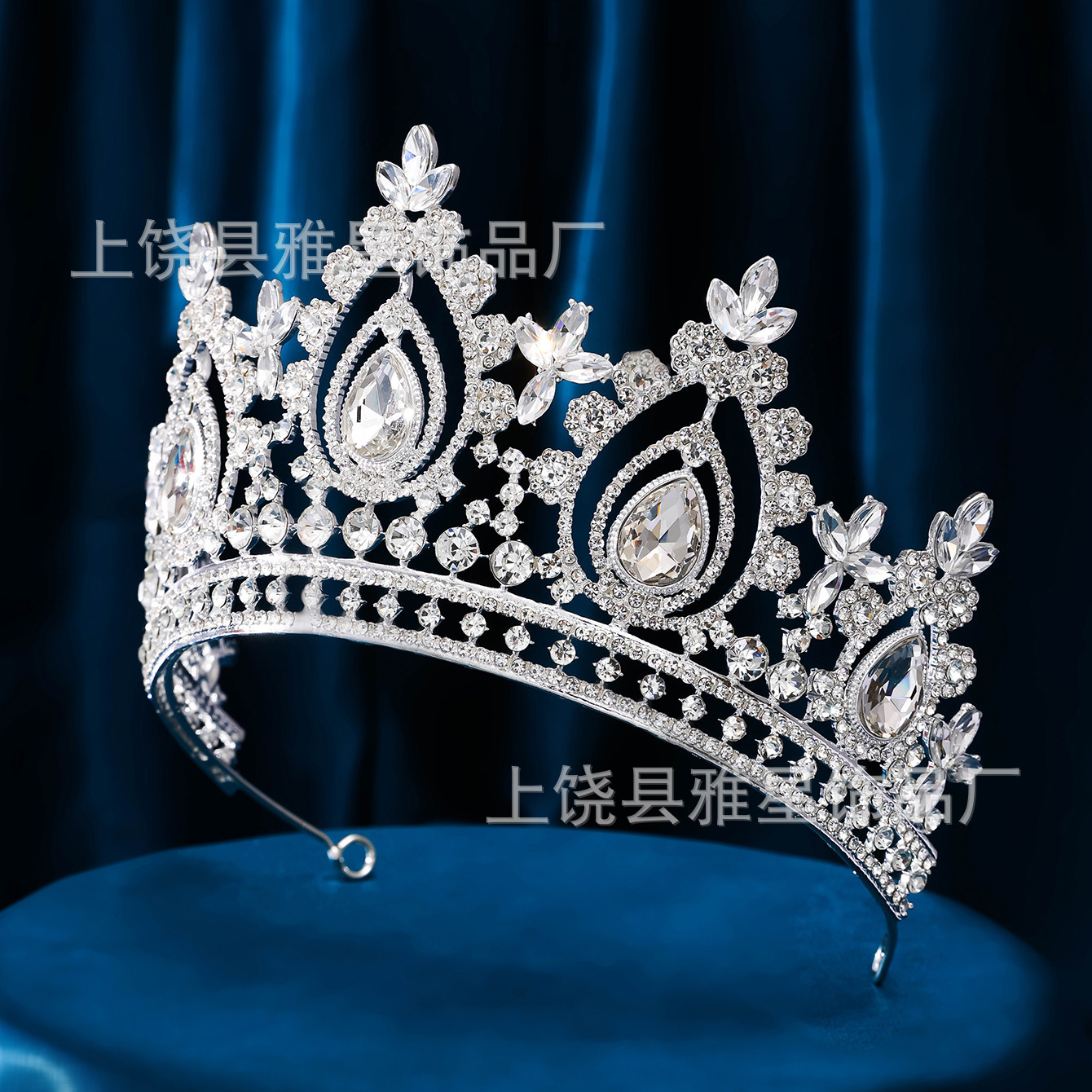 Crystal super glittering wedding dress, hair accessory, stage host, welcome, Baroque queen, bride, wedding headwear, crown Specification image