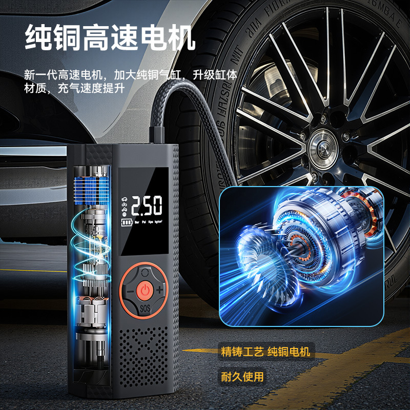 Car air pump, tire air pump, charging wireless digital display tire pressure detection, electric air pump, cross-border best-selling product Application Scenario