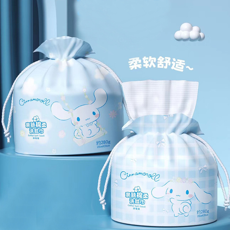 玉桂狗新款洗脸巾三丽鸥大耳狗一次性洁面巾家庭装悬挂抽取棉柔巾细节图