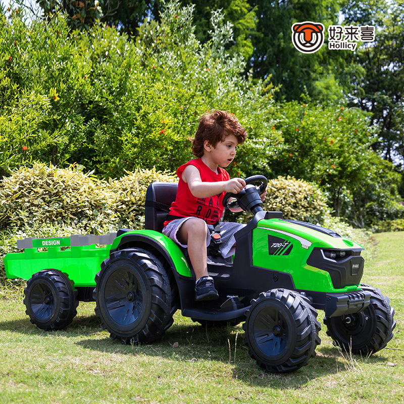 好来喜拖拉机儿童电动车四轮汽车遥控玩具可坐人小孩宝宝电动童车