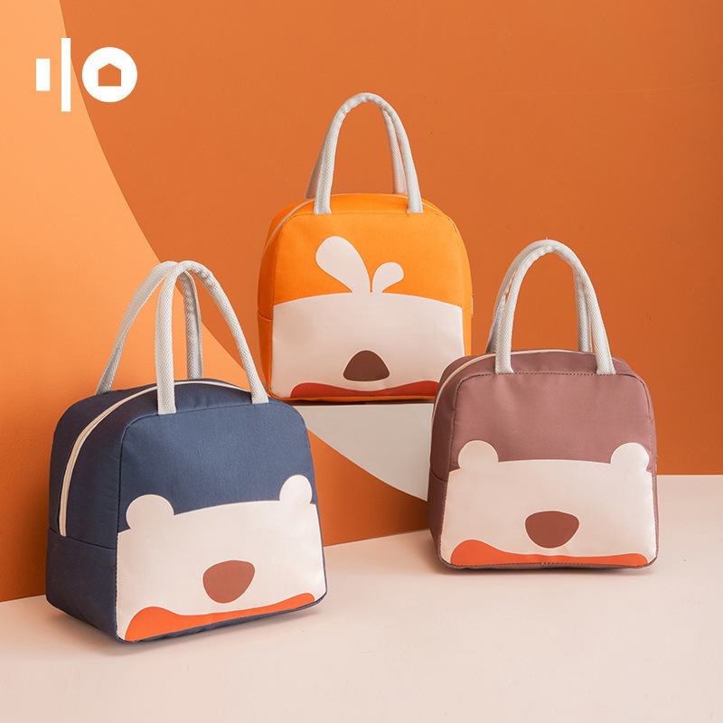 Cartoon bento bag, children's portable cute pet bento bag, Oxford cloth thickened insulated bag, fresh-keeping hand-held ice pack, lunch box details Picture