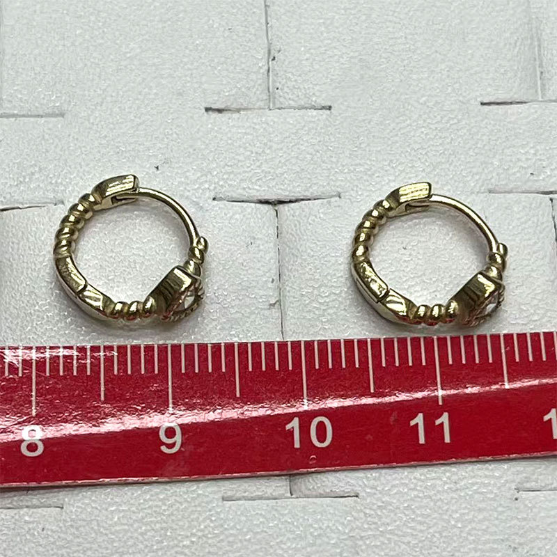 Cross-border bestsellers, Instagram-style earrings, versatile, simple and fashionable, golden earrings, round gold-plated earrings Item Picture