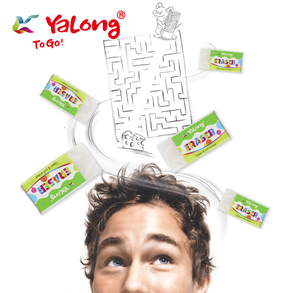 YALONG high-quality erasers, school stationery, cute white soft PVC erasers details Picture