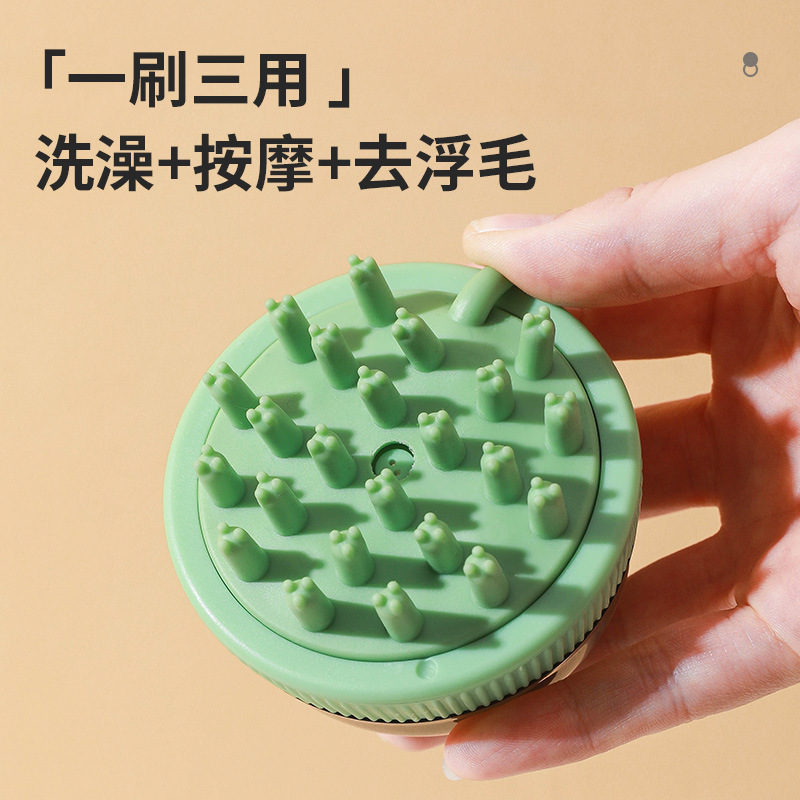 Pet bath brush, dog bath brush, massage wonder, cat cleaning brush, dual-purpose, thick and thin, with interchangeable soft bristles at both ends Specification image