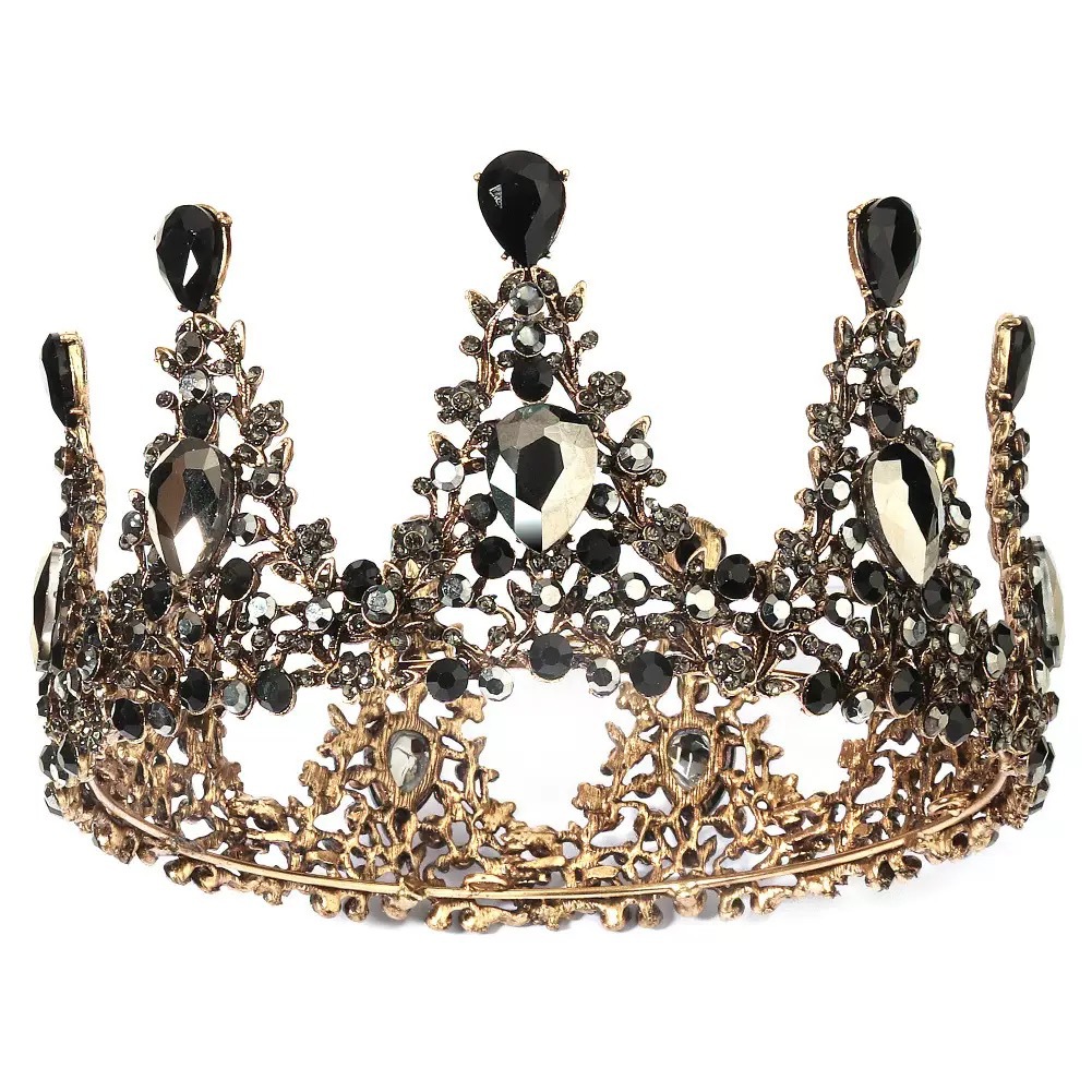 The bride's crown dress, headwear and accessories, a Korean-style, full round, simple and elegant look, set with zircon and rhinestones, was shot in a photo studio Item Picture