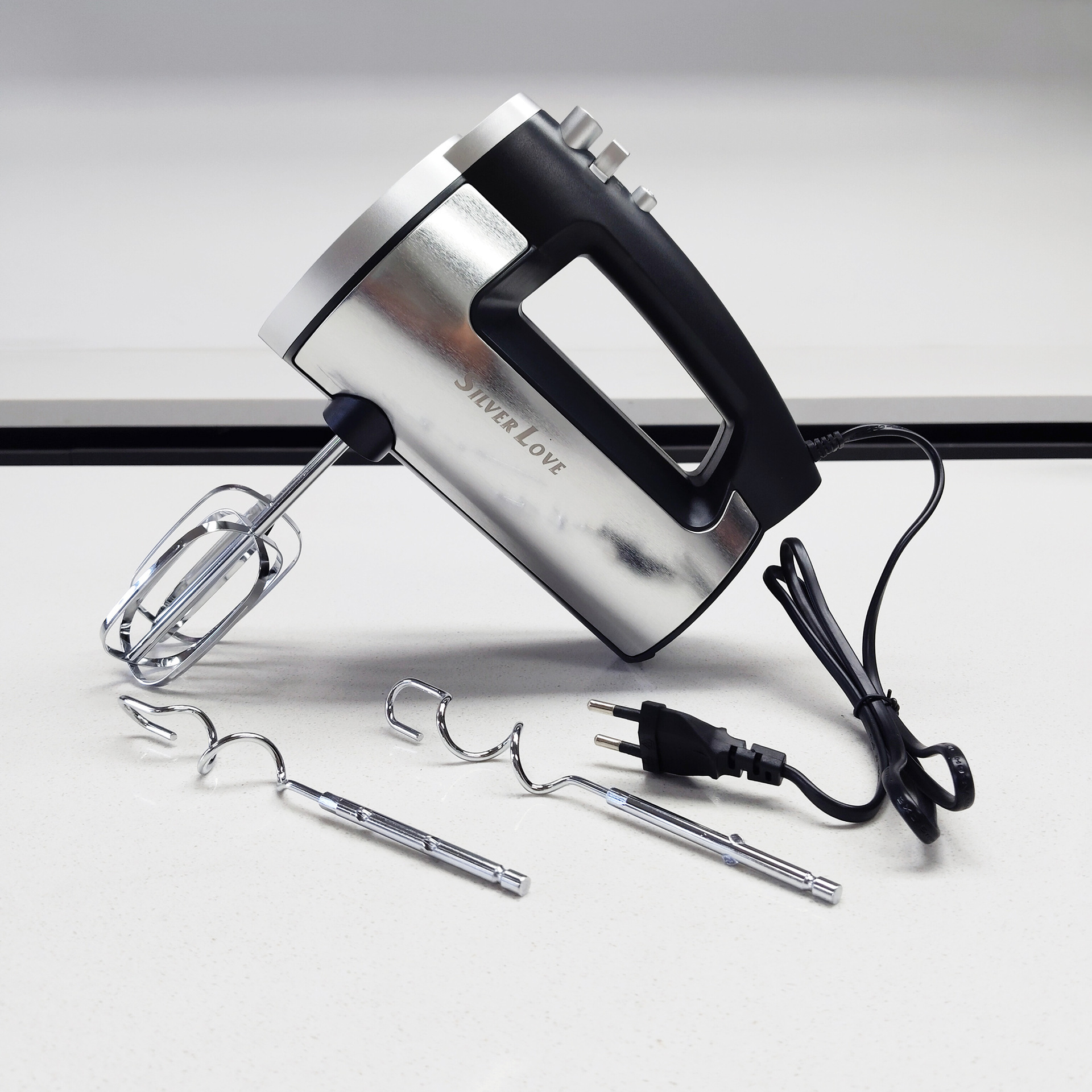 Cross-border foreign trade wholesale stainless steel egg beater, electric high-power handheld mixer, cream whipping and baking noodles z209 Specification image