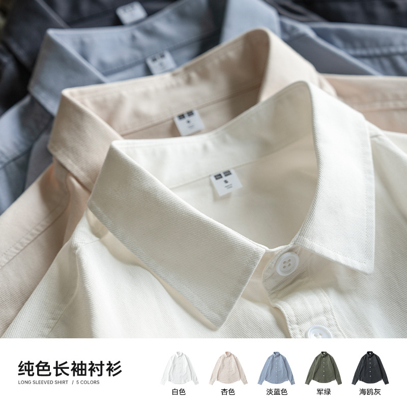 American Oxford fabric top with women's embroidered and printed casual short-sleeved shirt. Multi-color loose and versatile solid color shirt