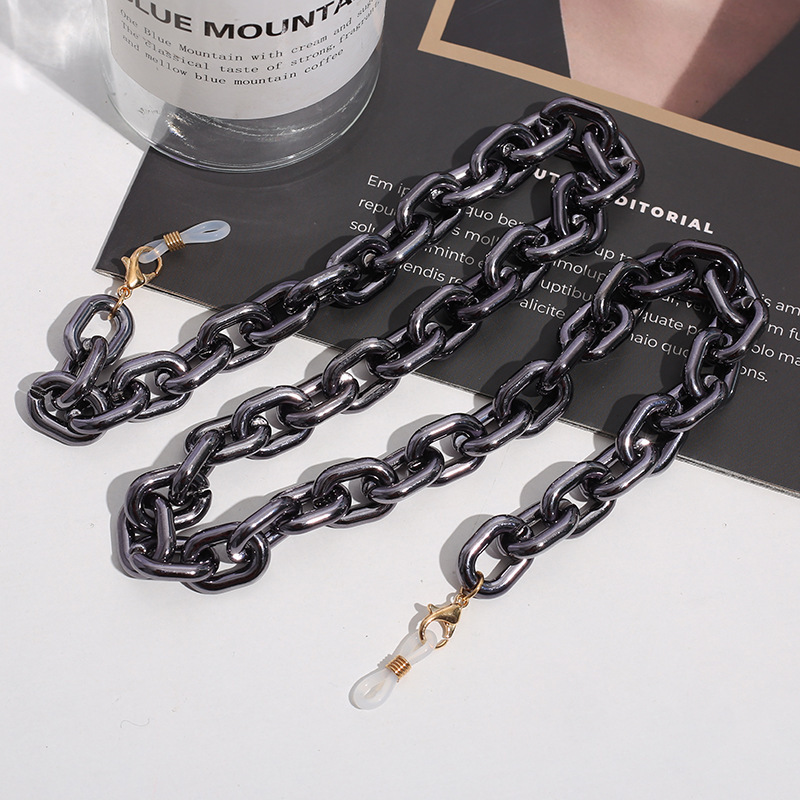 Hot-selling UV-plated multi-color O-shaped chains, acrylic necklaces, eyeglass chains, anti-loss mask chains, and wholesale jewelry chains details Picture