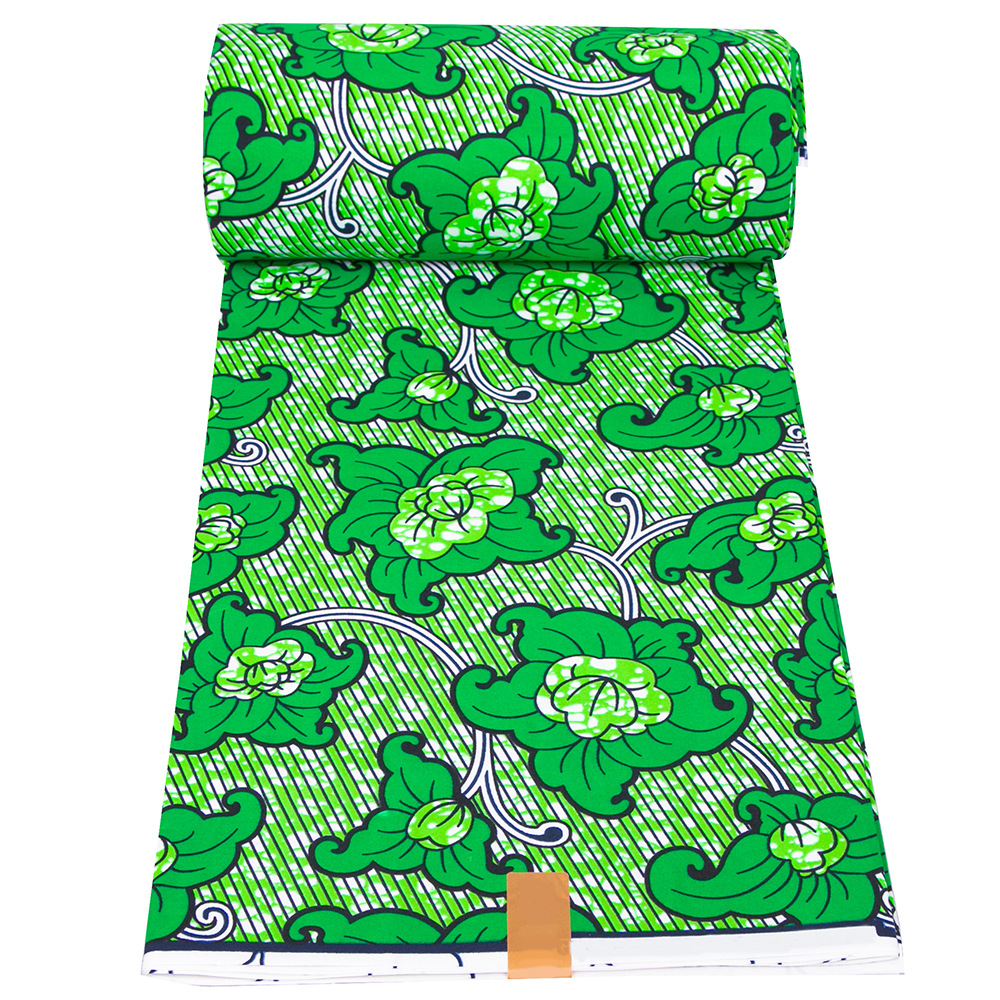 2024现货代发非洲蜡染布双面涤纶几何印花面料africanfabric外贸白底实物图