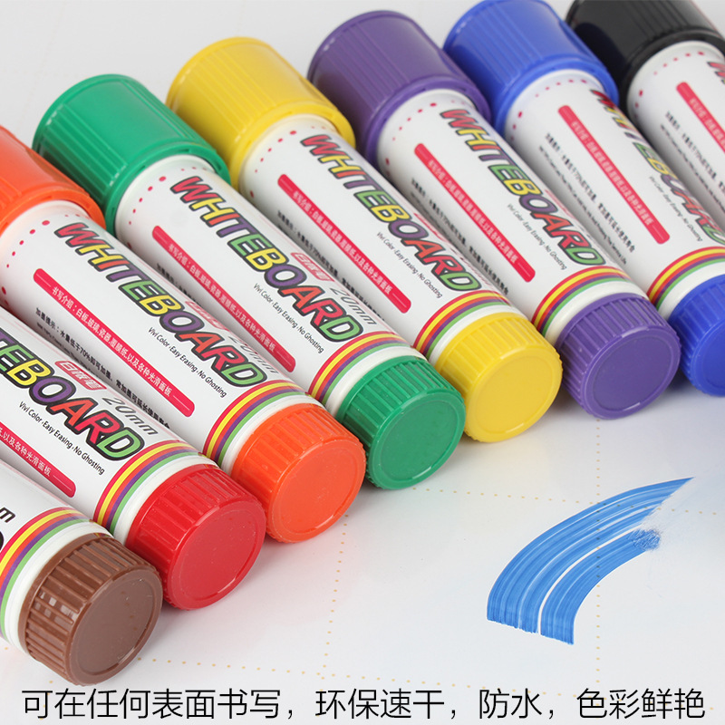 Whiteboard pen, POP water-based pen, erasable and refillable, wide pen tip 20MM, marker pen, color hand-drawing, store hand-drawing, promotional marker pen, shop poster writing, thick-tipped color pen, store notice writing, coloring and drawing Application Scenario
