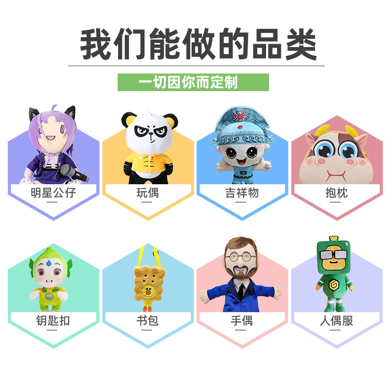 Customized plush toys, small pendants, corporate mascot ip design, customized factory dolls based on provided drawings Specification image