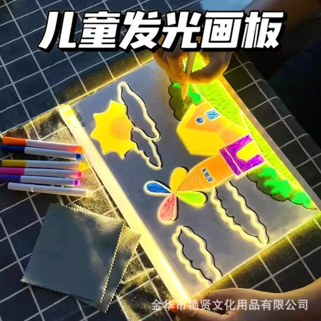 Cross-border diy children's painting illuminated drawing board, erasable blackboard, night market stall advertising board, acrylic painting board Application Scenario