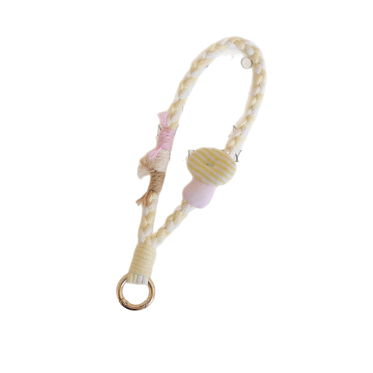 2026 Spring New Original cute little mushroom lanyard with a fresh and sweet girlish style, woven mobile phone pendant wrist Item Picture