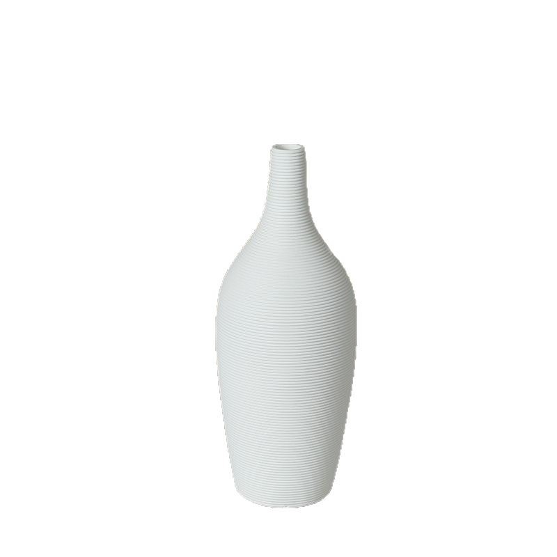2026 New Nordic Ins-style creative white striped ceramic vase, living room dining table, home dried flower arrangement decorative item Item Picture