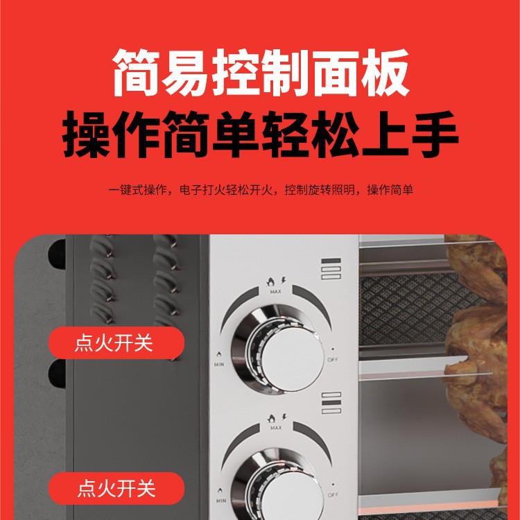 Commercial vertical multi-functional 3-roller, 5-roller and 7-roller chicken roasting ovens, fully automatic rotating chicken roasting equipment specially designed for hotels and restaurants Application Scenario
