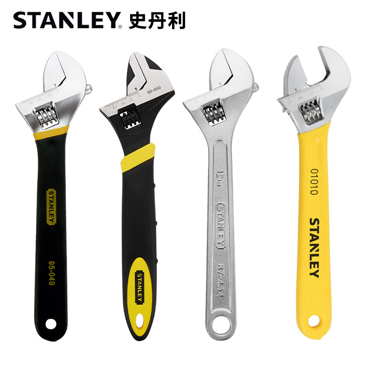 Stanley B series adjustable wrench, plastic-coated handle large opening wrench, multi-functional flexible adjustable head wrench