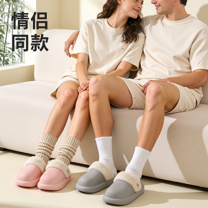毛毛拖鞋实物图