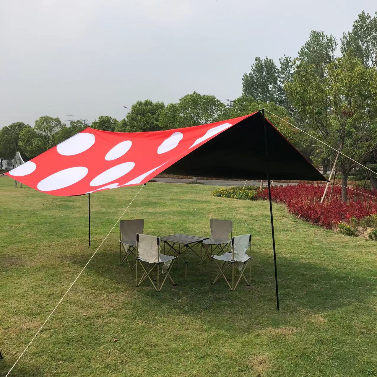 Outdoor mushroom house, hexagonal tent, canopy, sun umbrella, camping, portable folding quick-opening rainproof automatic tent Application Scenario