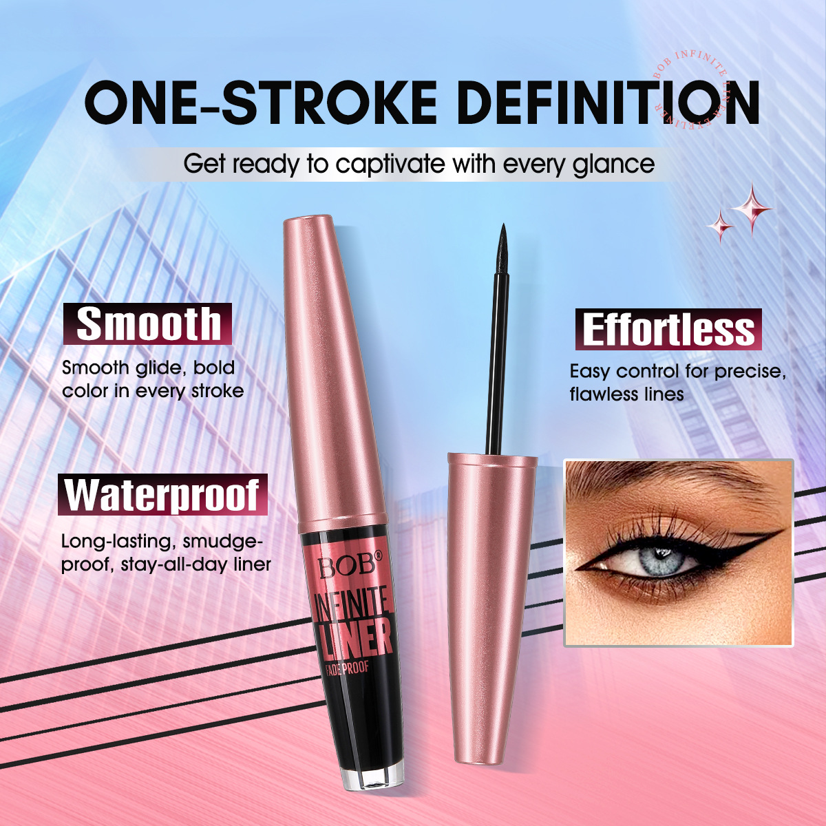 Cross-border bob Skylift Mascara is waterproof, slender, curling and shaping without smudge Specification image