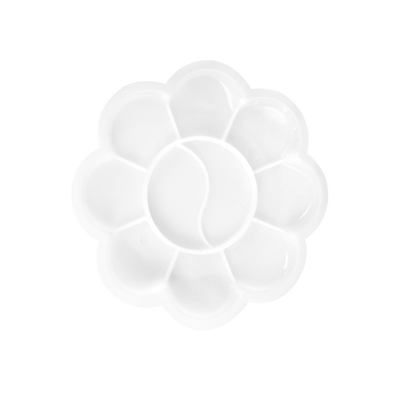 Plum blossom-shaped color palette, high-quality watercolor and gouache color palette, plastic gouache color palette, 10 grids full figure