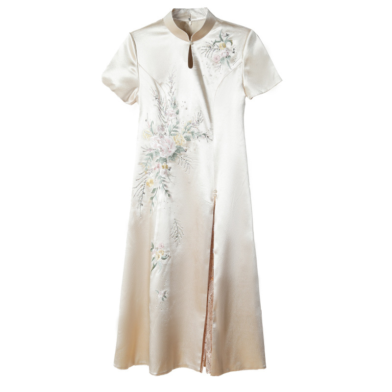 New Chinese-style elegant wedding dress for Grandma Xi, cheongsam dress, 2025 new style elegant mom dress Item Picture