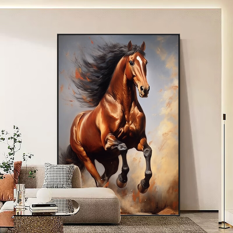 From the living room sofa background wall of the blood-sweating horse to the large-sized hanging paintings in the office and study of the successful boss Specification image
