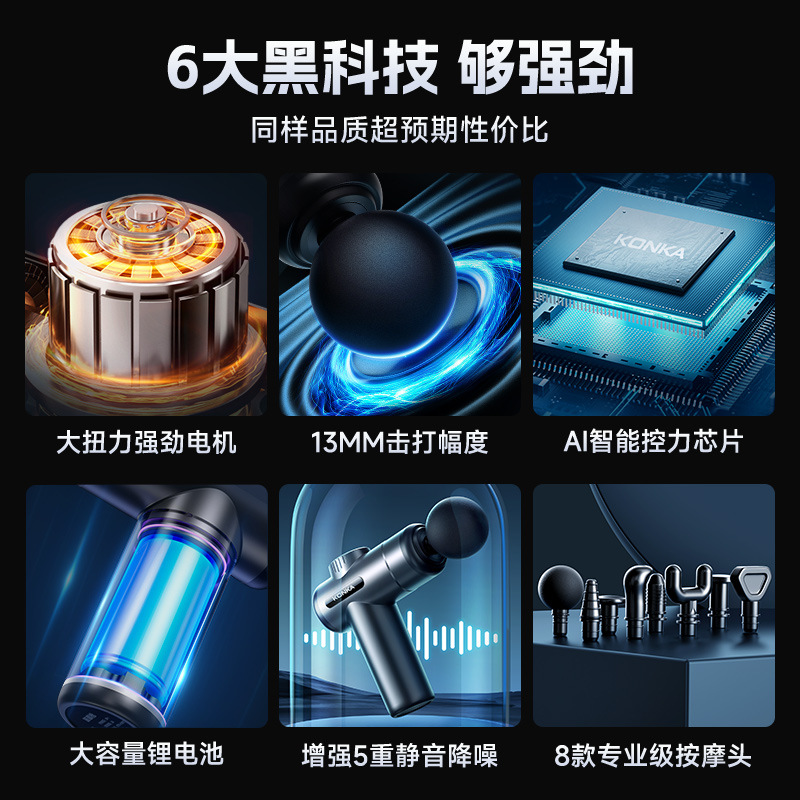 Konka mini Massage Gun, fascia gun, professional fitness muscle relaxation massage gun for women, silent details Picture