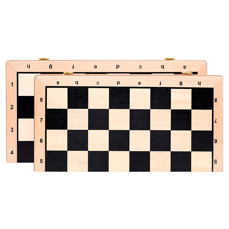 厂家直销象棋 榉木棋盘可折叠国际象棋天然原木环保漆做工精制细节图