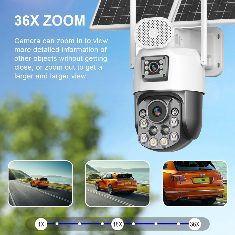 36x optical zoom HiEasy solar-powered 4G surveillance camera for cross-border exclusive dual-screen details Picture