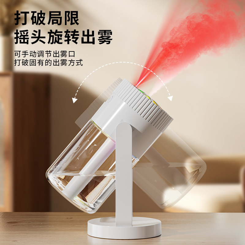 新款满天星摇头加湿器 家用大雾量静音迷你小型车载补水空调加湿详情图2