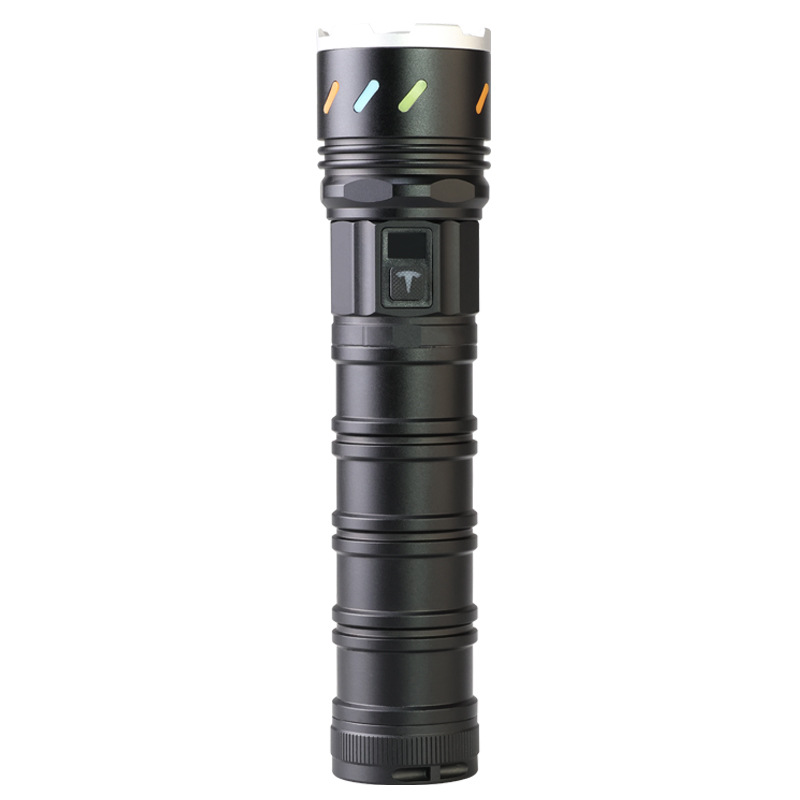 Wholesale of the new cross-border ultra-bright white laser flashlight TYPE-C Fast-charging electric display emergency charging flashlight Item Picture