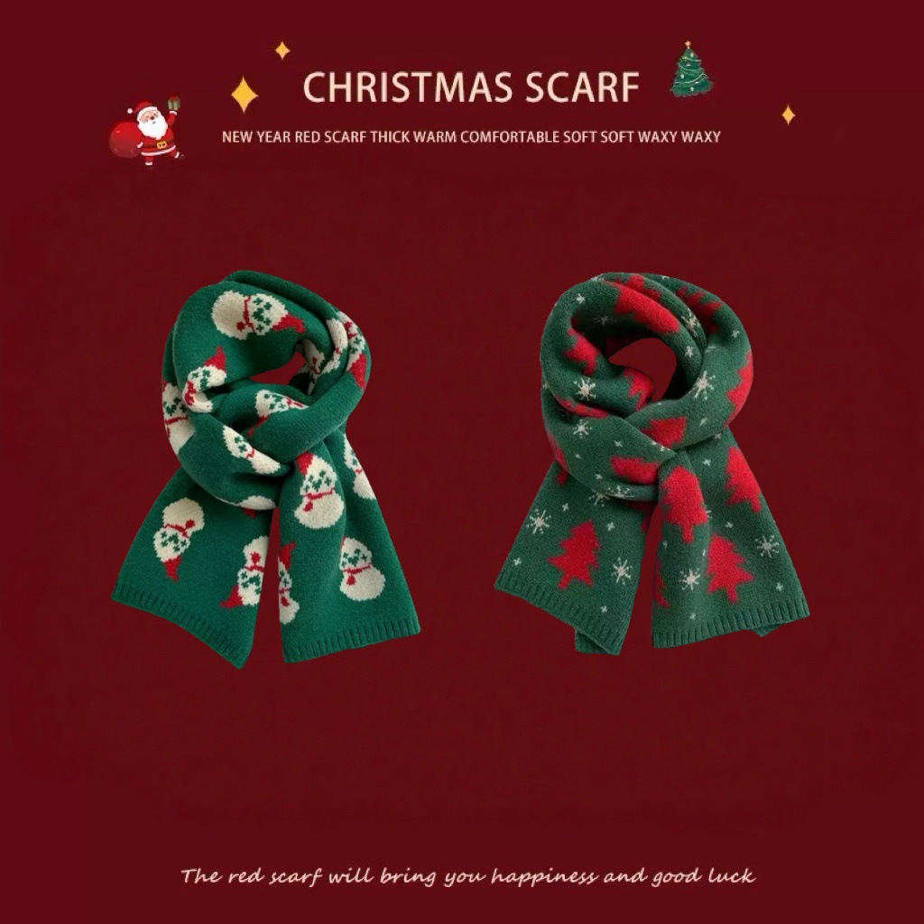 One-piece New Year gift delivery: Christmas red checkered scarf for women, high-end and warm Korean shawl, thick scarf wholesale, street stall wholesale details Picture