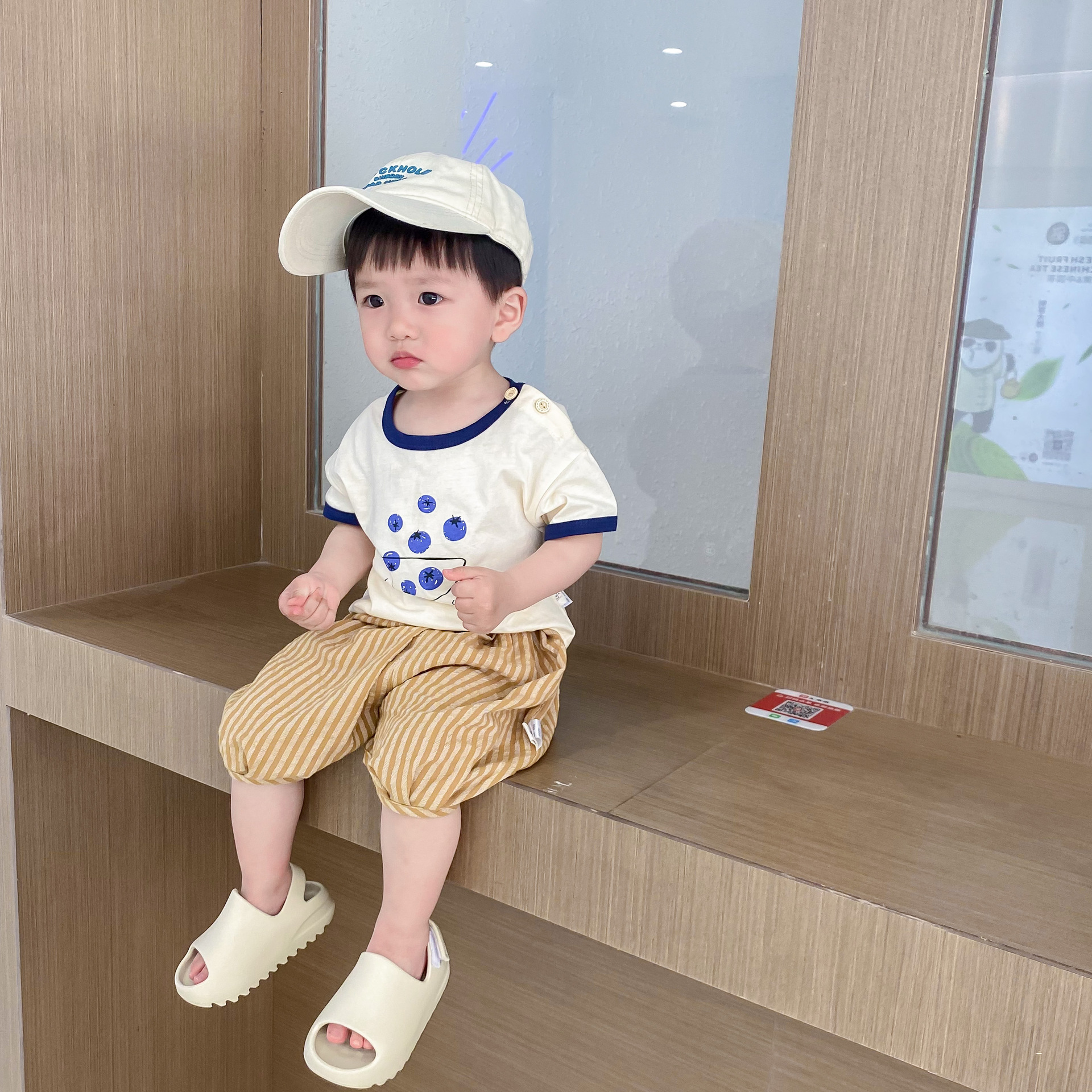 Boys' summer short-sleeved T-shirts, baby clothes, summer thin baby tops, 2025 new style children's clothing, summer details Picture