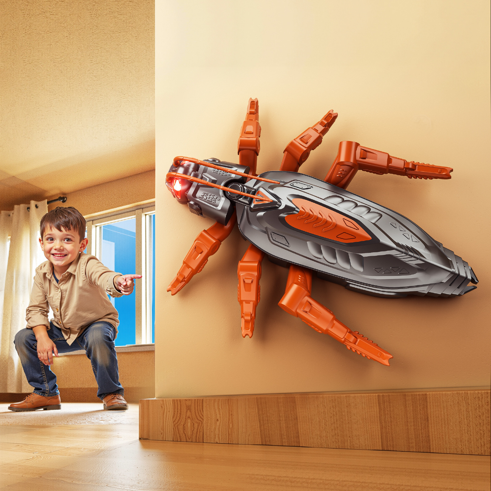 New cross-border remote control wall-climbing vehicle, chameleon lizard simulation climbing car, gecko animal remote control car, children's toy Application Scenario