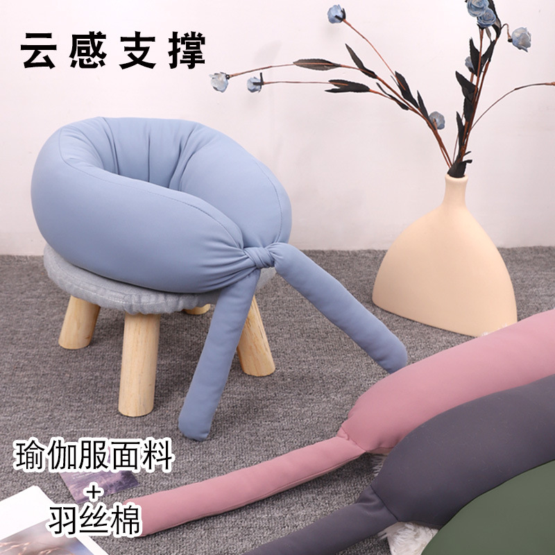 Simple and modern business solid-color cotton-filled U-shaped pillow, Kanglewu feather silk cotton travel neck pillow, multi-functional neck pillow details Picture