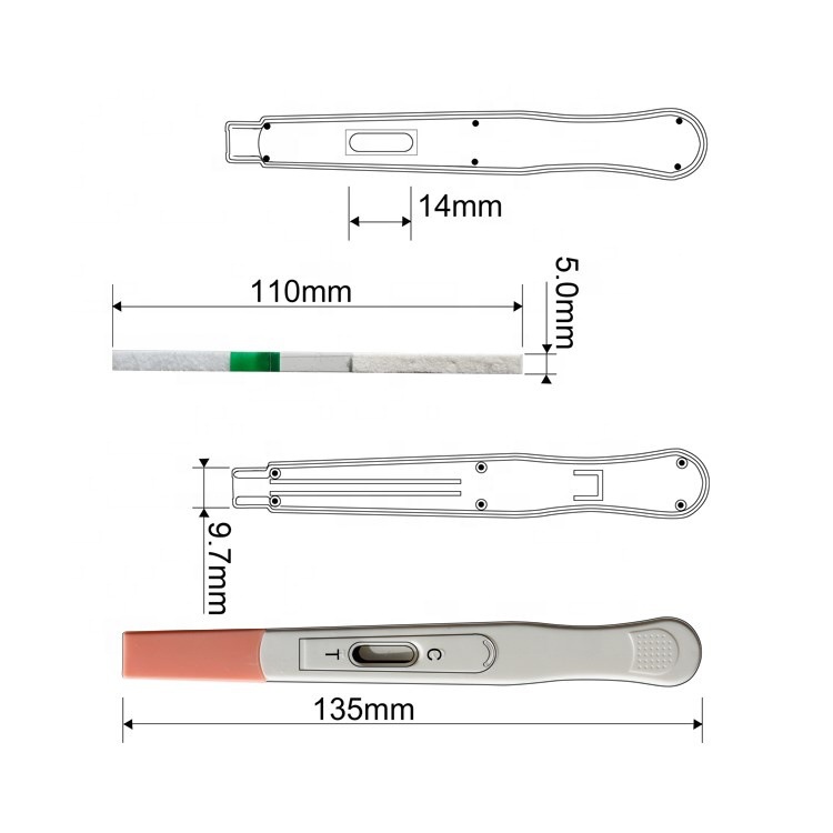 跨境专供HCG测孕笔英文包装早早孕验孕笔1支装精准检测怀孕工具细节图