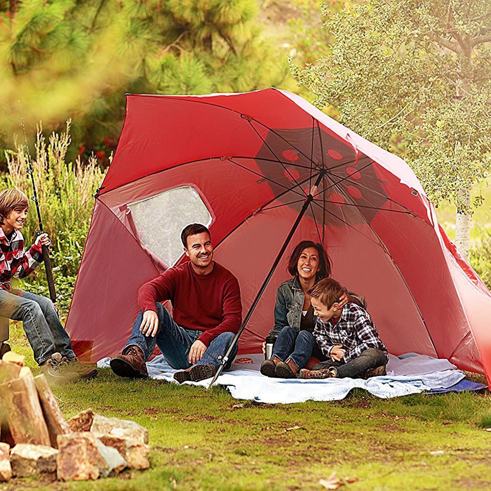 Cross-border Amazon sports outdoor portable multi-functional sunshade beach tent umbrella with window fishing beach umbrella full figure