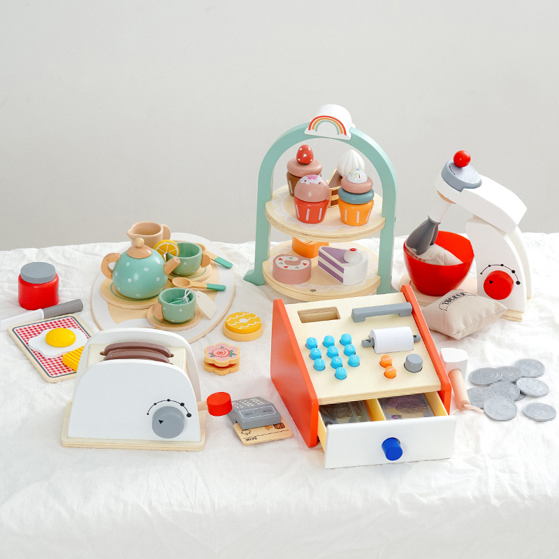 Children's simulated cash register tools, exercise life cognition, early education play house, blender toys, afternoon tea set