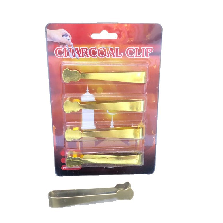 阿拉伯水烟炭套装夹子 跨境镊子 香炉夹吸塑包装夹子金香薰炉配件白底实物图