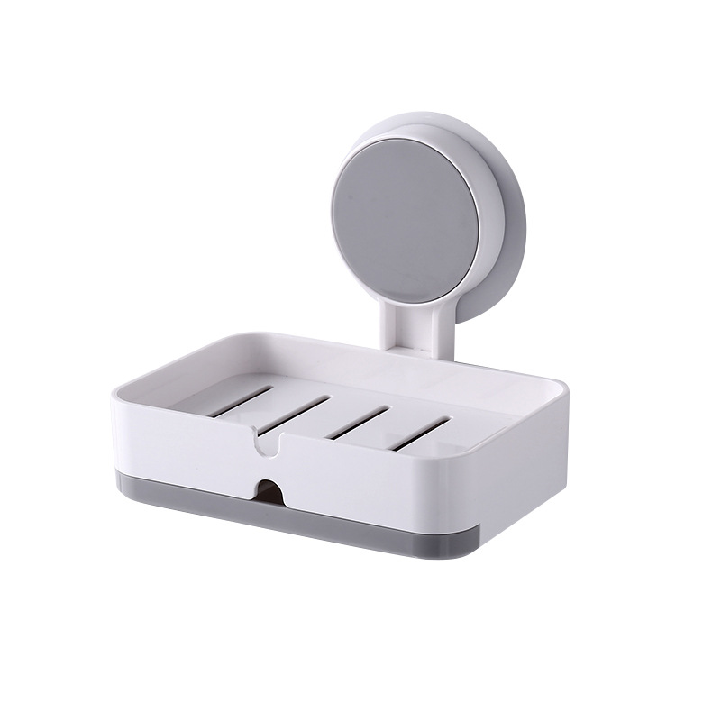 Creative no-hole soap box, traceless wall-mounted soap box, bathroom plastic soap draining rack Item Picture