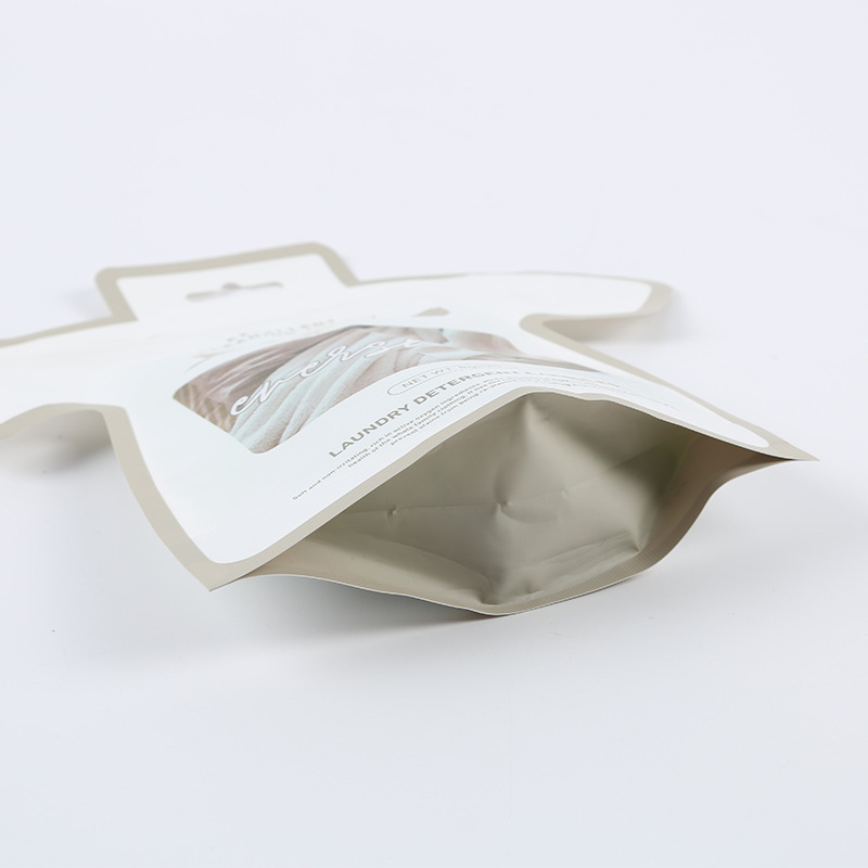 Irregular-shaped sealed self-standing laundry gel bead packaging bags, washing products solvent bead plastic bags, high-strength sealed bags Specification image