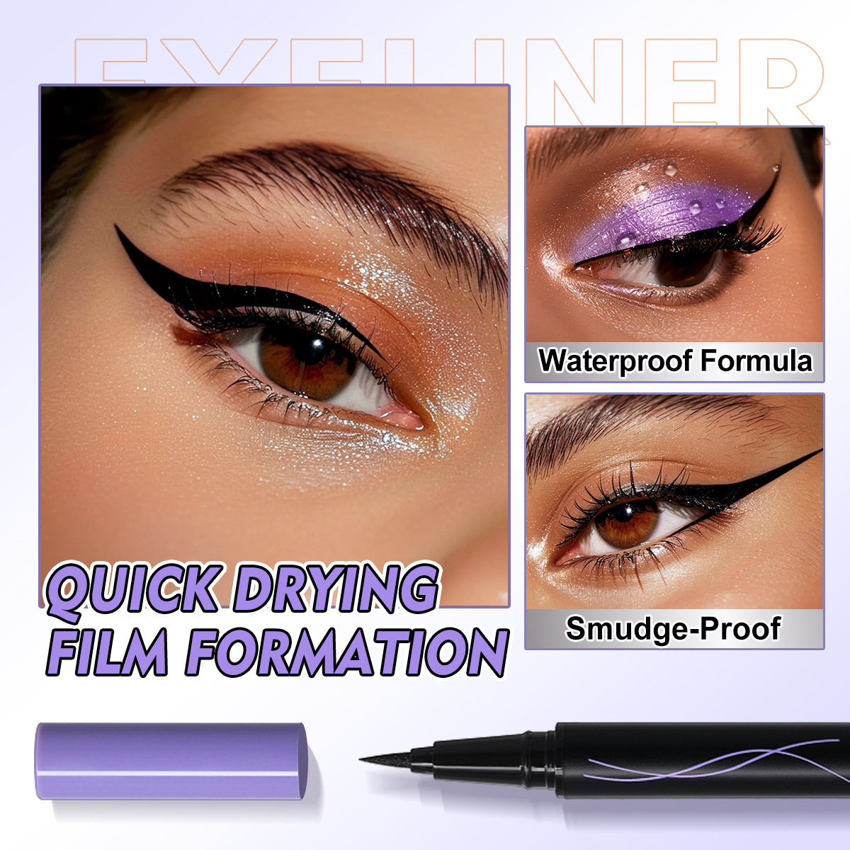Cross-border bob smooth and long-lasting eyeliner pen, waterproof, non-smudge, long-lasting, quick-drying beginner eyeliner liquid pen, extremely fine for women Application Scenario