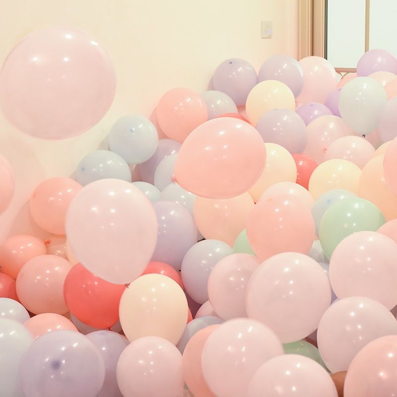Macaron balloon birthday party event decoration balloon Internet celebrity wedding decoration solid color arch round balloon Application Scenario