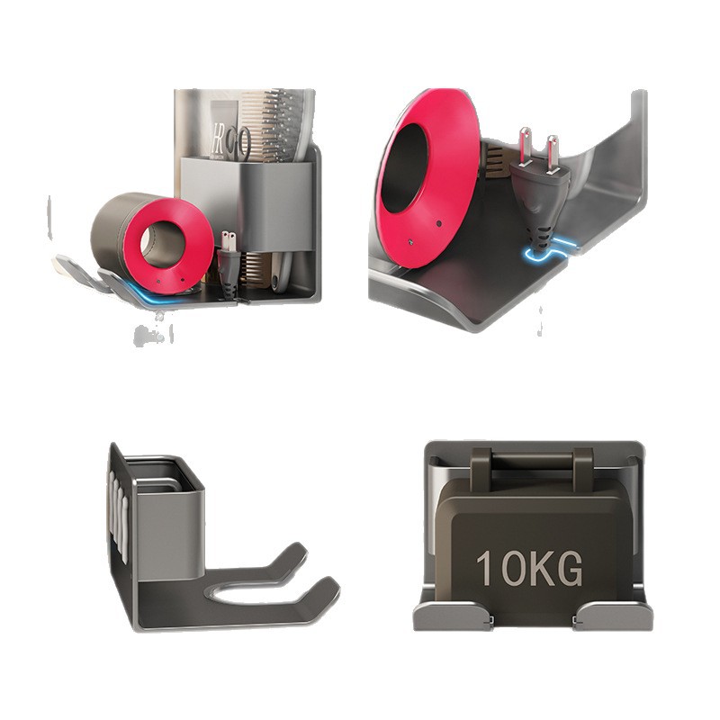 مجفف شعر مجفف للريح على منصة مثقبة لباب الحمام Item Picture