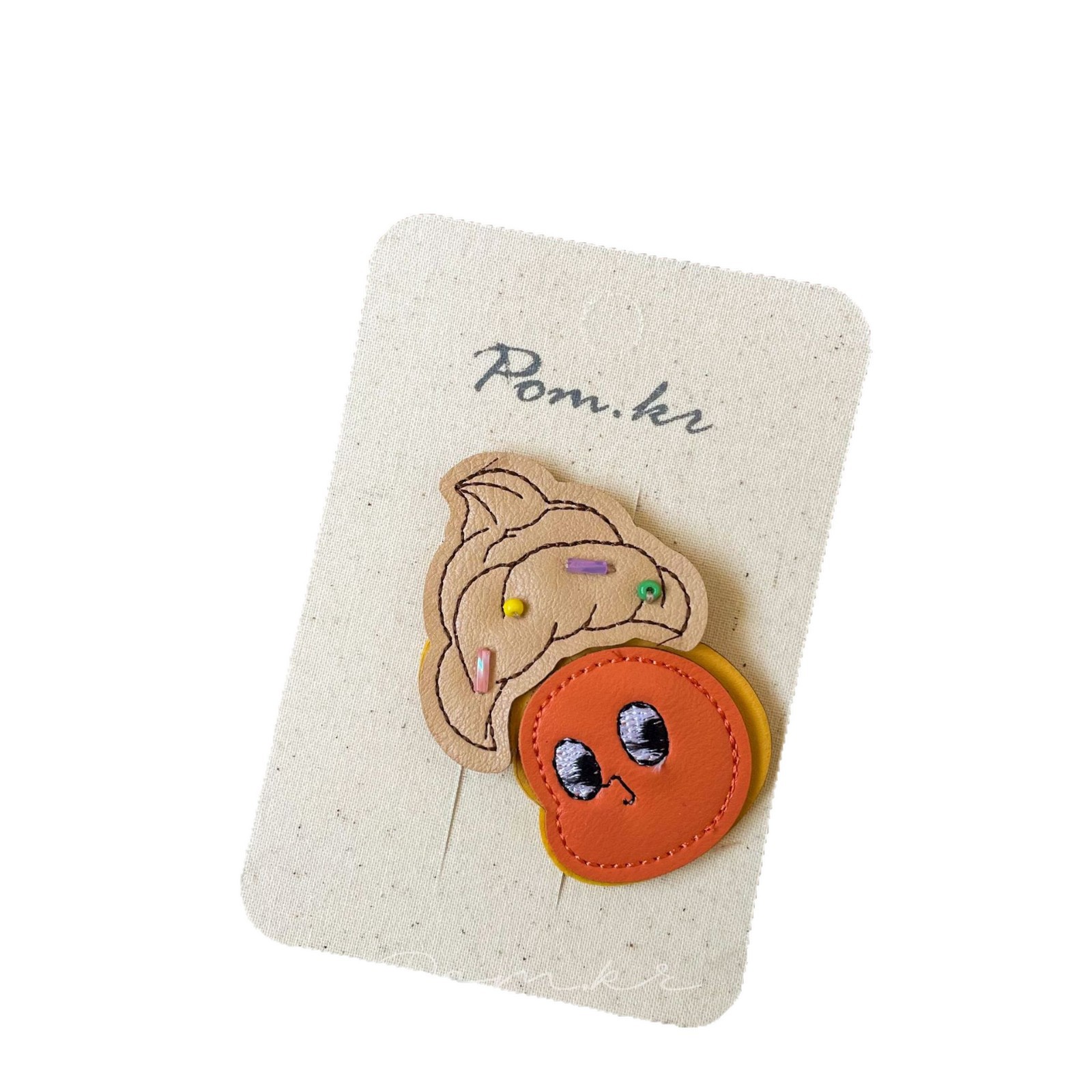 童趣卡通发夹 立体皮质表情水果侧边夹少女心 ins 风碎发刘海夹韩白底实物图