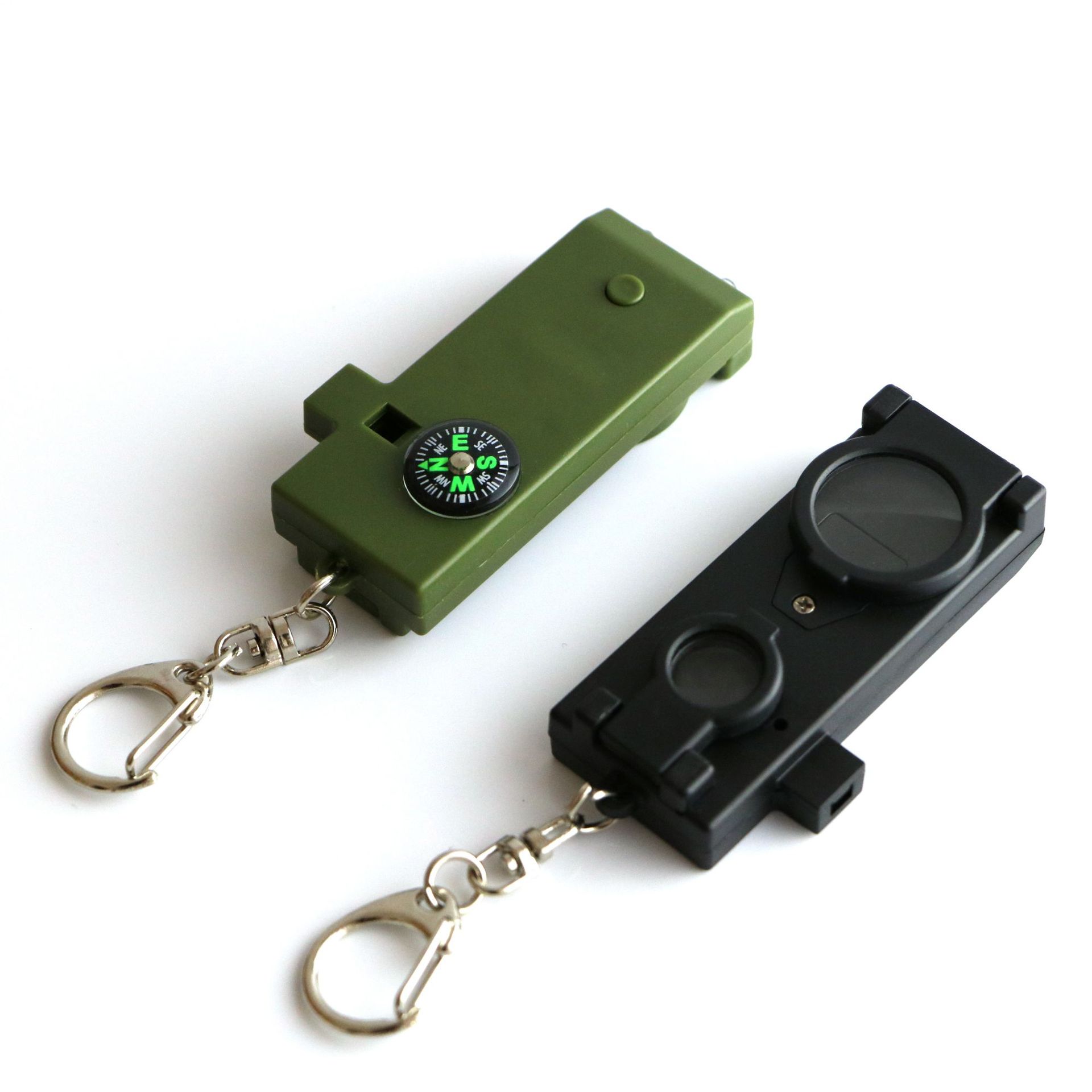 Outdoor five-in-one multi-functional whistle, survival whistle, rescue whistle with LED light, telescope, compass, 5-in-1 details Picture