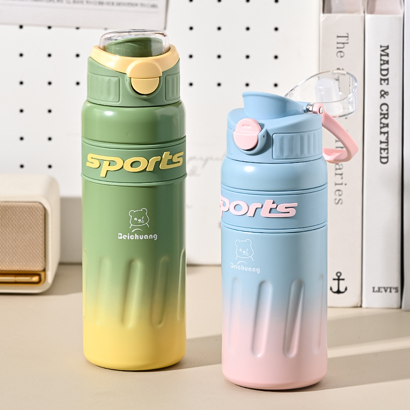 Cup Creation 2024 Popular fashion gradient vacuum Insulated Cup, large capacity, high appearance level, student sports portable water cup details Picture