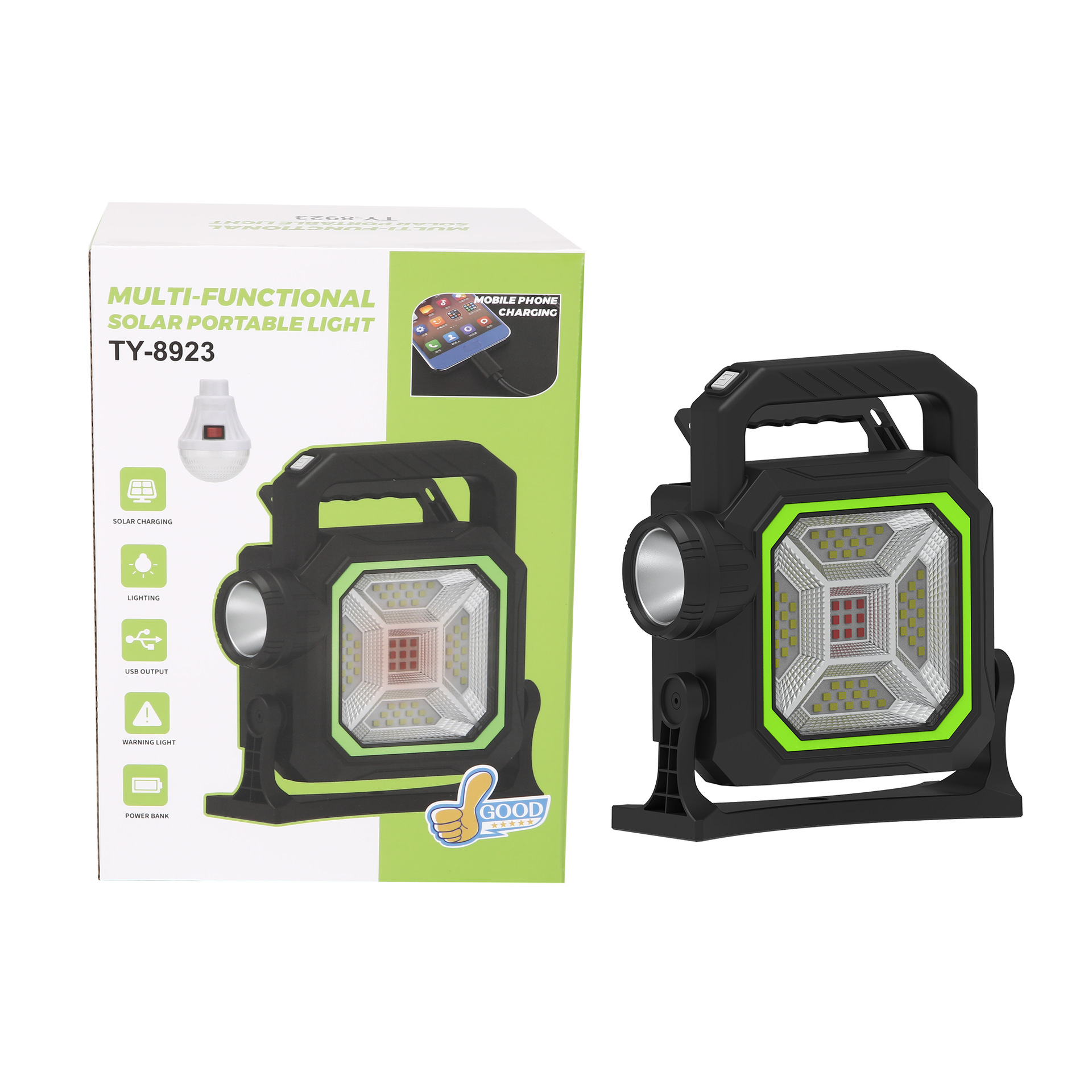 Outdoor high-intensity long-lasting searchlight, portable flashlight, ultra-bright home charging portable miner's lamp, waterproof in the wild details Picture