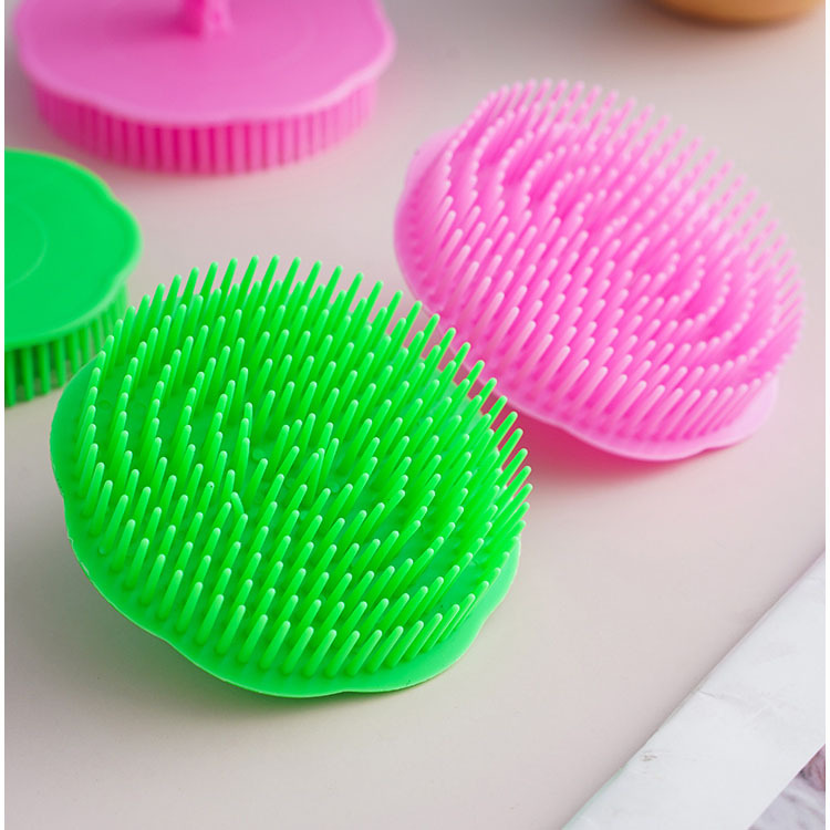 Plum blossom-shaped shampoo brush, soft rubber hair grabber, body wash brush, head massage brush, plastic shampoo cleaning brush